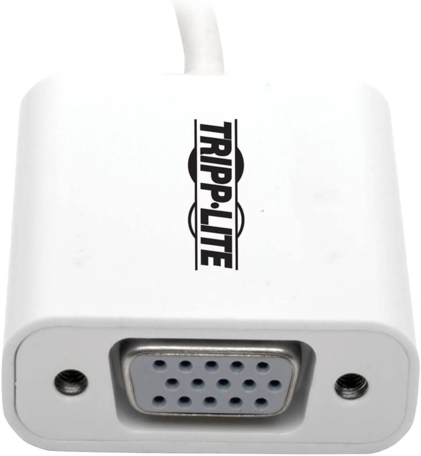 Tripp Lite USB C to VGA Video Adapter Converter1080p, M/F, Thunderbolt 3 Compatible, USB Type C, USB-C, USB Type-C, 6in (U444-06N-VGA-AM),White VGA DP Alternate Mode