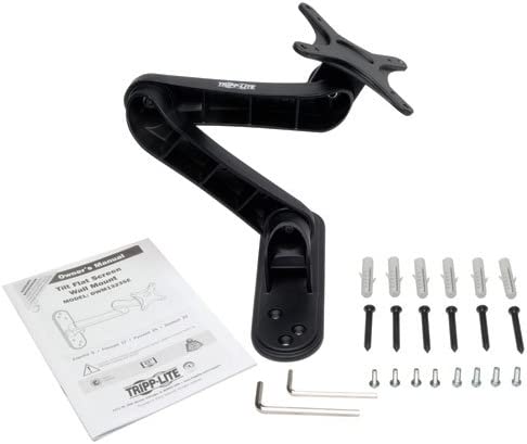 Tripp Lite Swivel/Tilt Wall Mount with Arm for 13" to 27" TVs, Monitors, Flat Screens, LED, Plasma or LCD Displays (DWM1327SE) Black Swivel/Tilt + Arm