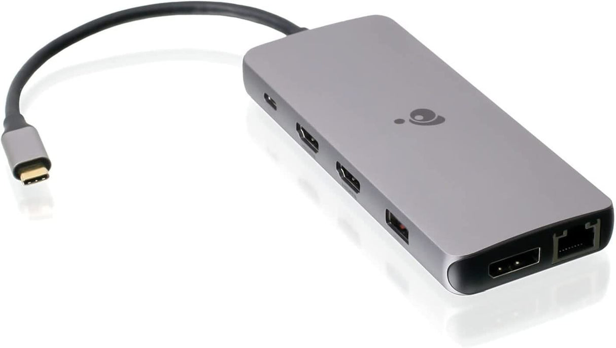 IOGEAR USB-C Triple Display Dock Station - 4K 60Hz - 2 HDMI - 1 DisplayPort - 2 USB 2-2 USB 3 - Ethernet - 3.5mm Audio - USB-C 100W PD - MacBook Pro/Air Thunderbolt 3 - Type C Laptop - GUD3C4K3P