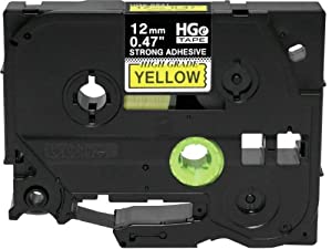 Brother HGES6315PK Black on Yellow Extra-Strength Adhesive Label Tape