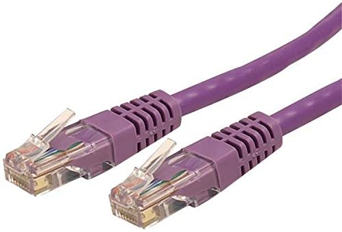 StarTech.com 25ft CAT6 Ethernet Cable - Purple CAT 6 Gigabit Ethernet Wire -650MHz 100W PoE++ RJ45 UTP Molded Category 6 Network/Patch Cord w/Strain Relief/Fluke Tested UL/TIA Certified (C6PATCH25PL) Purple 25 ft / 7.6 m 1 Pack