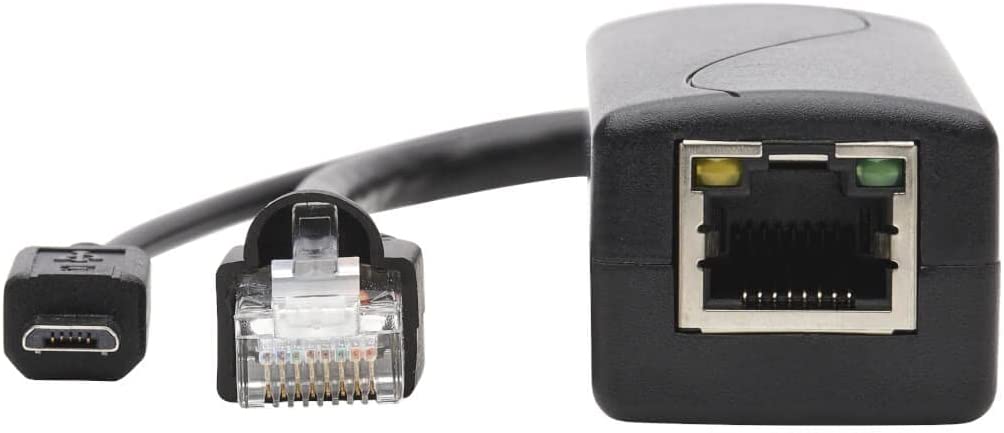 Tripp Lite PoE to USB Micro-B and RJ45 Active Splitter 48V to 5V 1A 100M (NPOE-SPL-G-5VMU)