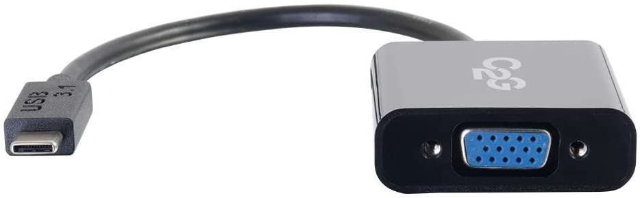 C2g/ cables to go C2G 29471 USB 3.1 USB-C to VGA (PC) Video Adapter, TAA Compliant, Black USB 3.1 to VGA black Black