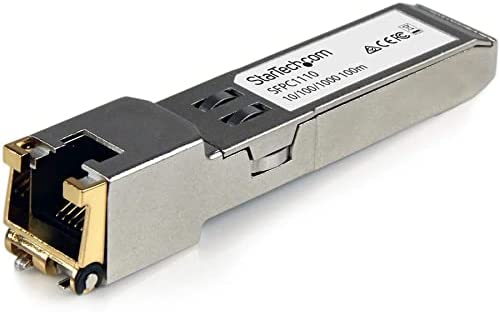 StarTech.com Cisco SFP-GE-T Compatible SFP Module - 1000BASE-T - SFP to RJ45 Cat6/Cat5e - 10/100/1000 Mbps - RJ-45 100m - Cisco IE3400, IE3300, IE3200 (SFPC1110) SFP-GE-T Single