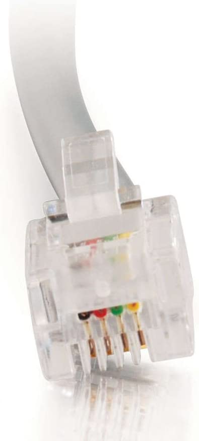 C2g/ cables to go C2G RJ11 Modular Telephone Cable, Silver (7 Feet, 2.13 Meters) - 02970 Silver 7 Feet RJ11 MOD Telephone