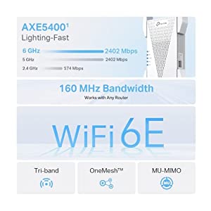 TP-Link AXE5400 Wi-Fi 6E Range Extender Signal Booster for Home (RE815XE) - Tri-Band WiFi Repeater, Internet Extender with Gigabit Ethernet Port, 6 GHz Band, APP Setup Wi-Fi 6E | AXE5400