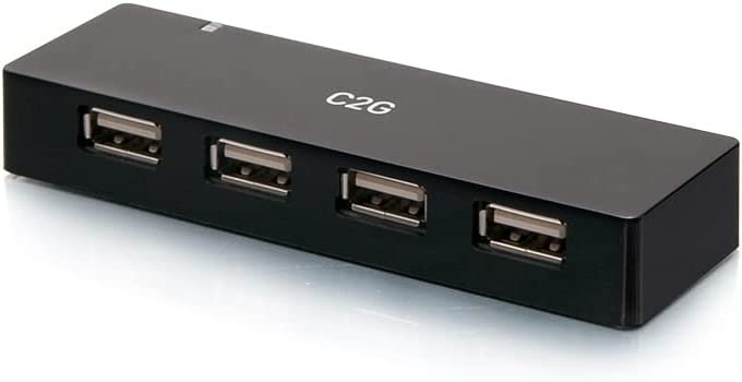 C2g/ cables to go 4-Port USB-A Hub with 5V 2A Power Supply