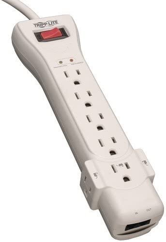 Tripp Lite SUPER7 Protect It! 7-Outlet Surge Protector (Basic Protection; 7ft Cord), Light Gray