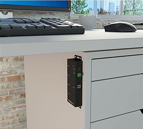 StarTech.com 4-Port USB 3.0 Hub - Metal Industrial USB-A Hub - Wall or Desk Mountable USB Data Hub - TAA Compliant USB Expander Hub (ST4300USBM)