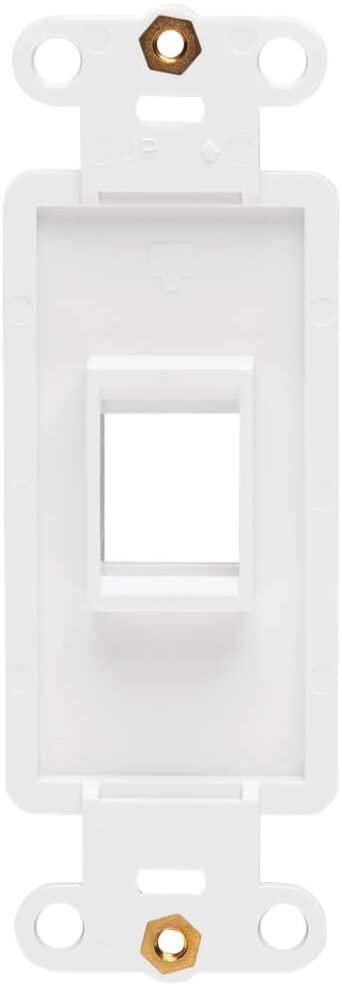 Tripp Lite Decora Wall Plate Insert, Decorative Center Plate, Vertical 1 Port Keystone Jack, White (N042D-001V-WH) 1 Port Center Plate