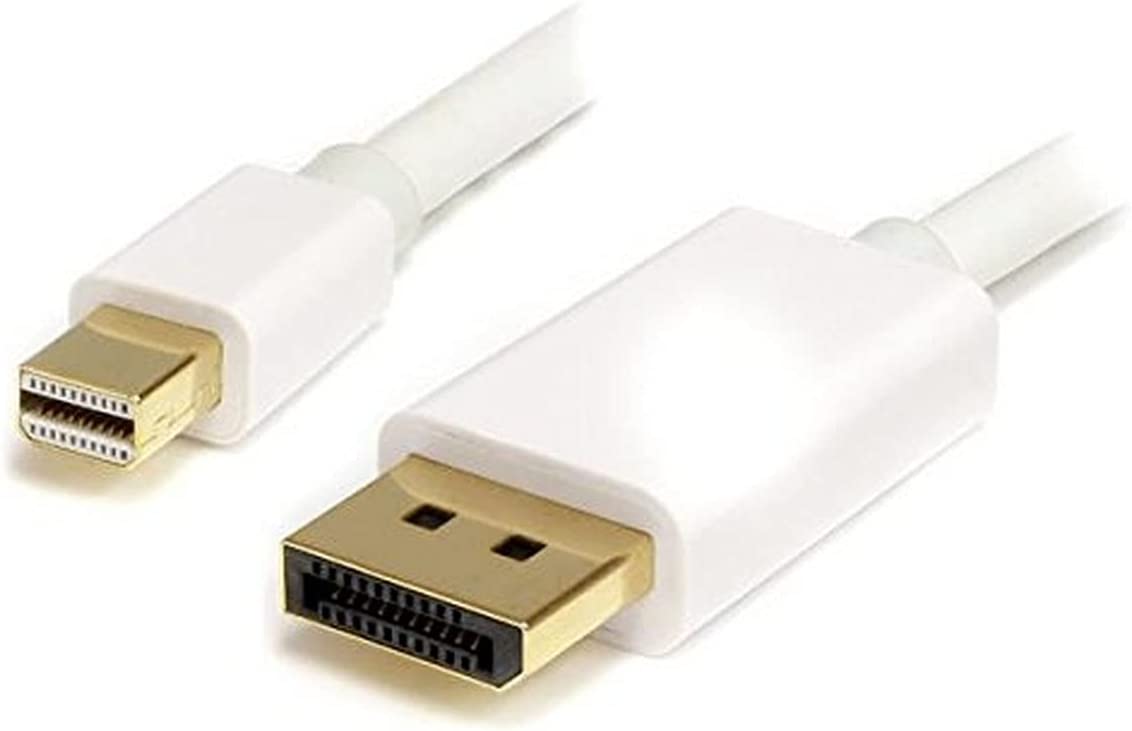 StarTech.com 1m 3 ft White Mini DisplayPort to DisplayPort 1.2 Adapter Cable M/M - DisplayPort 4k with HBR2 Support - Mini DP to DP Cable (MDP2DPMM1MW) 3 ft / 1 m White