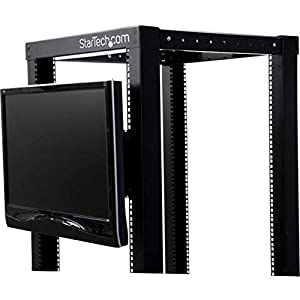 StarTech.com 4U Universal VESA LCD Monitor Mounting Bracket for 19-inch Rack or Cabinet - TAA Compliant - Cold-Pressed Steel Bracket (RKLCDBK)