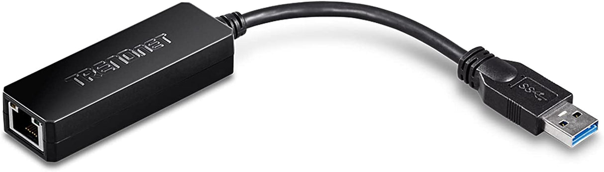 TRENDnet USB 3.0 to Gigabit Ethernet Adapter, Full Duplex 2Gbps Ethernet Speeds, Up to 1Gbps, USB to Gigabit Ethernet Adapter, USB-A, Windows & Mac Compatible, USB Powered, Black, TU3-ETG