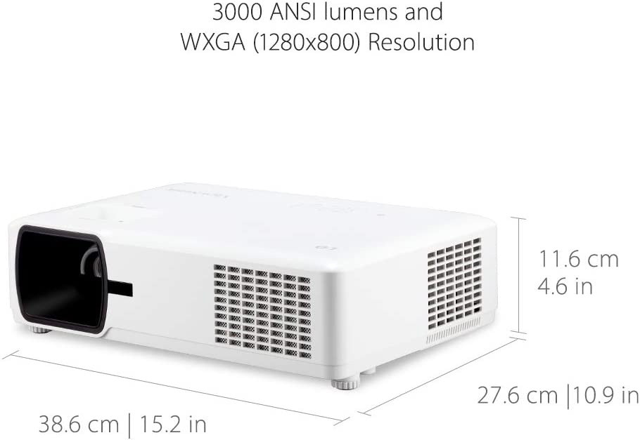 ViewSonic Bright 3000 Lumens WXGA Lamp Free LED Projector with HV Keystone and 360 Degree Flexible Installation, LAN Control, 10W Speaker, IP5X Dust Prevention for Home and Office (LS600W) LED WXGA