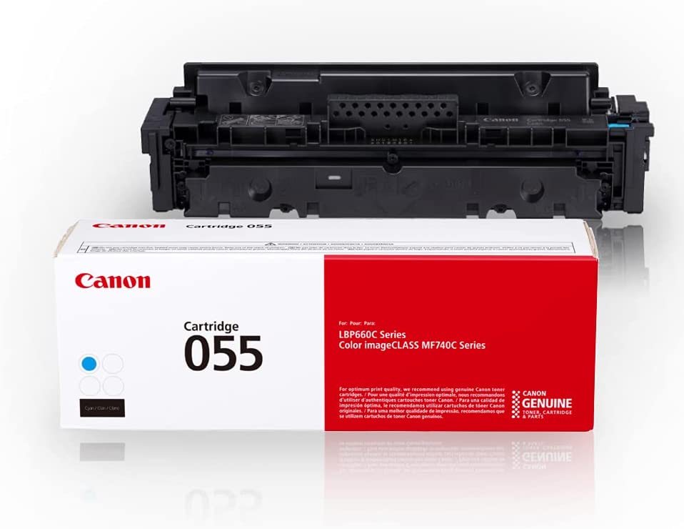 Canon Genuine Toner, Cartridge 055 Cyan (3015C001) 1 Pack Color imageCLASS MF741Cdw, MF743Cdw, MF745Cdw, MF746Cdw,LBP664Cdw Laser Printers & Canon Genuine Toner & Canon Genuine Toner Cyan Standard Toner + Toner Yellow + Toner, Black