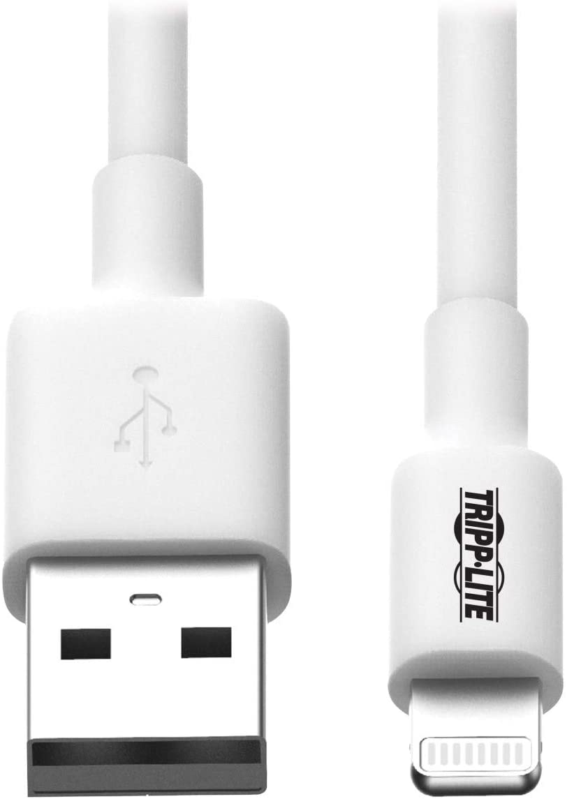 Tripp Lite Apple MFI Certified 6-Feet 2M Lightning to USB Cable Sync Charge iPhone/iPod/iPad - White (M100-006-WH) White 6 ft.