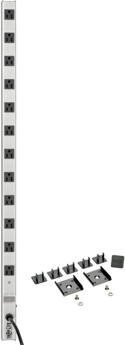 Tripp Lite 12 Outlet Power Strip with Surge Protection, 15ft. Cord, Metal, 36 in. length, (SS3612),Gray