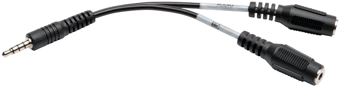 TRIPP LITE P318-06N-MFF 6-Inch 3.5mm 2x3 Position to 4 Position 3.5mm Audio Splitter