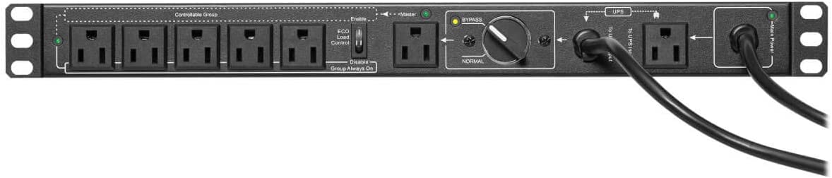 Tripp Lite PDU Hot Swap with Manual Bypass 15A 6 5-15R 2 5-15P Inputs 1URM (PDUB151U)
