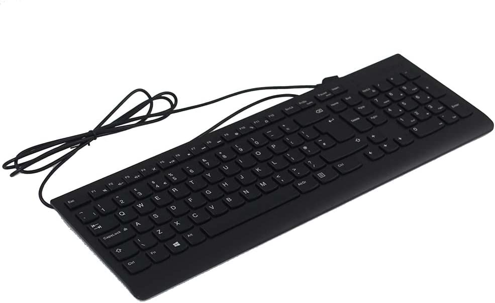 Lenovo 300 USB Keyboard, Wired, Adjustable Tilt, Ergonomic, Windows 7/8/10, GX30M39655, Black Wired Black