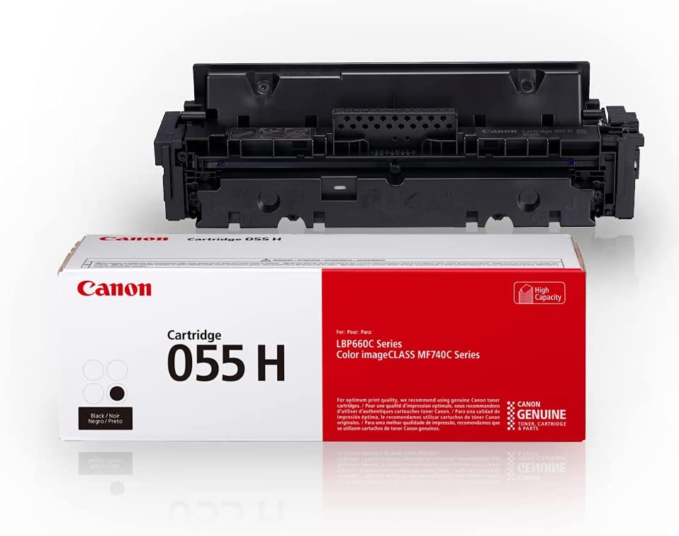 Canon Genuine Toner, Cartridge 055 Black, High Capacity (3020C001) 1 Pack, for Canon Color imageCLASS MF741Cdw, MF743Cdw, MF745Cdw, MF746Cdw, LBP664Cdw Laser Printer Black Toner