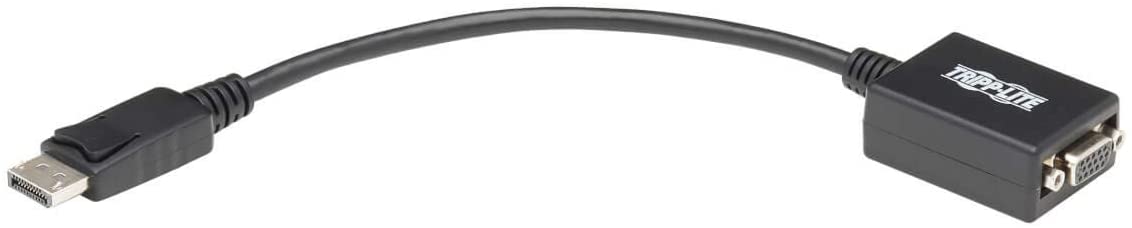 Tripp Lite DisplayPort to VGA Video Adapter, DP to VGA Video Converter, Active Display Adapter (M/F), 6 in. (P134-06N-VGA), Black DP to VGA Active