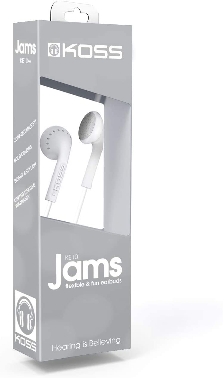 KOSS 190629 Ke10 Soft Sculpted Earbuds, White