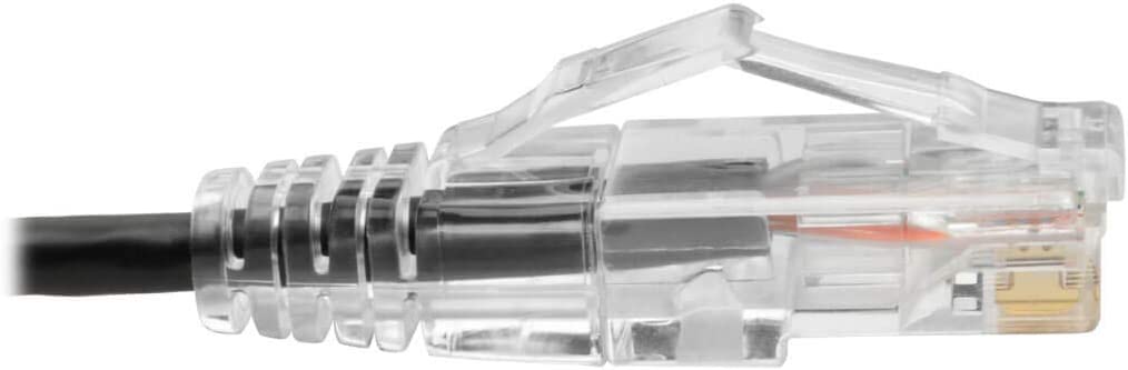 Tripp Lite Cat6 Gigabit Patch Cable, RJ45 M/M, Gigabit, Snagless, Molded, Slim, Black, 1 ft. (N201-S01-BK) Black 1 ft.