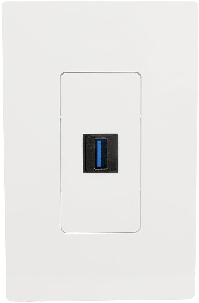 Tripp Lite USB 3.0 Keystone/Panel Mount Coupler Cable (F/F), Angled Connector, All-in-One, Black, 1 ft. (U325-001-KPA-BK) USB 3.0 1 ft. Angled Coupler