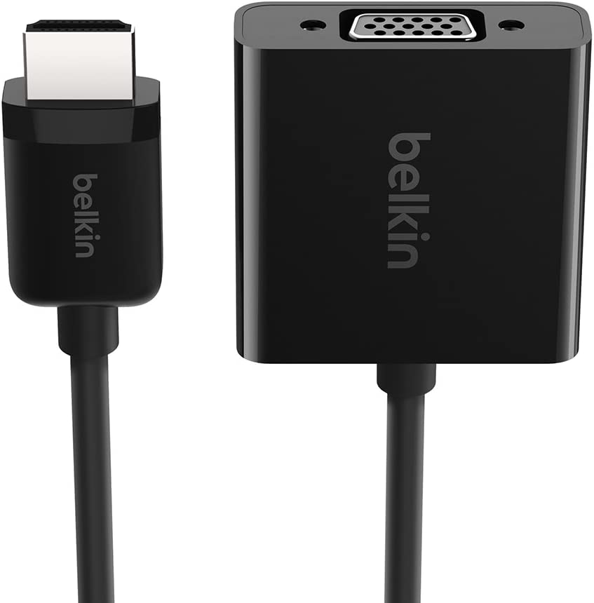Belkin HDMI to VGA Adapter with Micro-USB Power and Audio Support, Compatible with Apple TV 4K and Most TVs