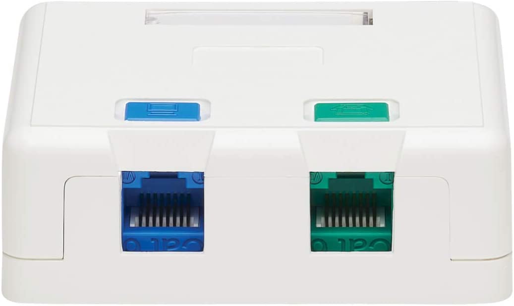 Tripp Lite Keystone Jack Surface Mount Box, 2 Port RJ45 Mount Box, White (N082-002-WH) 2 Ports