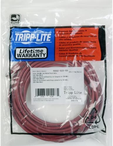 Tripp Lite Cat5e 350MHz Molded Patch Cable (RJ45 M/M) - Red, 14-ft.(N002-014-RD) 14 feet Red