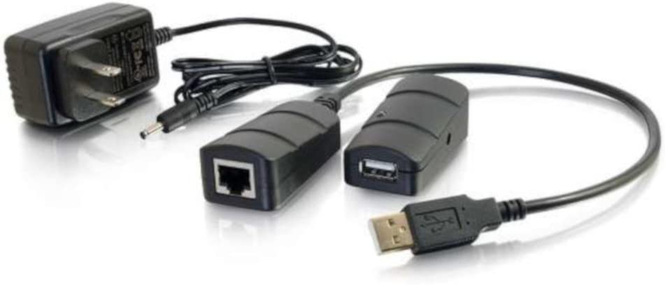 C2g/ cables to go C2G USB Extender, 1 Port USB 2.0 over Cat5/6, up to 150 Feet (45.72 Meters), Black, Cables to Go 54284 USB 1 Port Extender