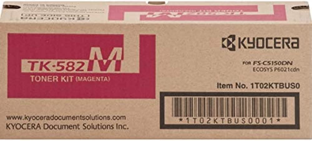 Kyocera 1T02KTBUS0 Model TK-582M Toner Kit for Ecosys FS-C5150DN, Genuine Kyocera, Up to 2800 Pages, Magenta Color