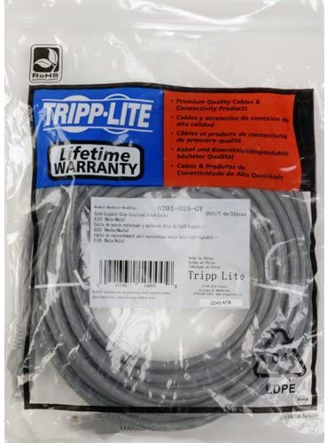 Tripp Lite Cat6 Gigabit Snagless Molded Patch Cable (RJ45 M/M) - Gray, 2-ft.(N201-002-GY) 2-ft. Gray
