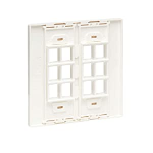 Tripp Lite 12-Port Universal Keystone Double-Gang Wall Plate, 2-Gang Faceplate, Adaptable, TAA, White (N080-212)