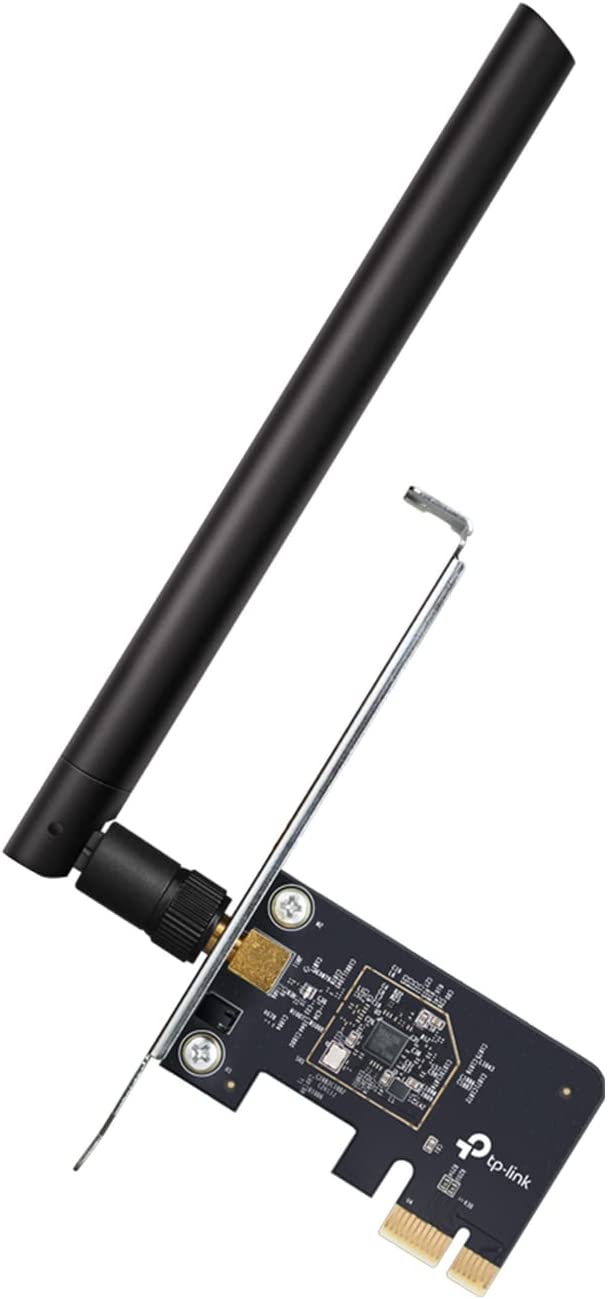 TP-Link PCIe WiFi Card AC600 for Desktop PC, Dual Band Wireless Internal Network Card(Archer T2E) High-Gain Antenna, MU-MIMO, WPA3, Low Profile, Supports Windows 10 Dual-Band WiFi Card