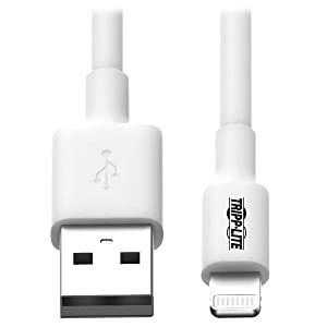 Tripp Lite Apple MFI Certified 10-Feet 3M Lightning to USB Cable Sync Charge iPhone/iPod/iPad - White (M100-010-WH) White 10 ft.