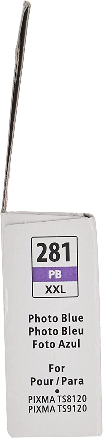 Canon Genuine Ink Cartridge CLI-281XXL Photo Blue Ink Compatible to printer TS9120, TS8120, TS8220, TS82222, TS8320, TS8322 Blue XXL Ink