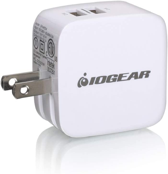 IOGEAR GearPower 2-Port USB Wall Charger - Rapid-Charge - Smartphones iPhone Android Tablets - Charge 2 Devices At Once - GPAW2U4 GearPower 2-Port 4.2A USB Wall Charger