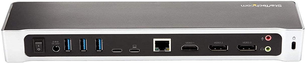 StarTech.com USB-C 4K Triple Display Laptop Docking Station with DisplayPort & HDMI - 60W PD - USB 3.1 Dock for Windows & MacBook Pro (DK30CH2DPPD) 60W Power Delivery | 3x USB-A 3.0 | 1x USB-A 3.0 Fast Charge Docking Station