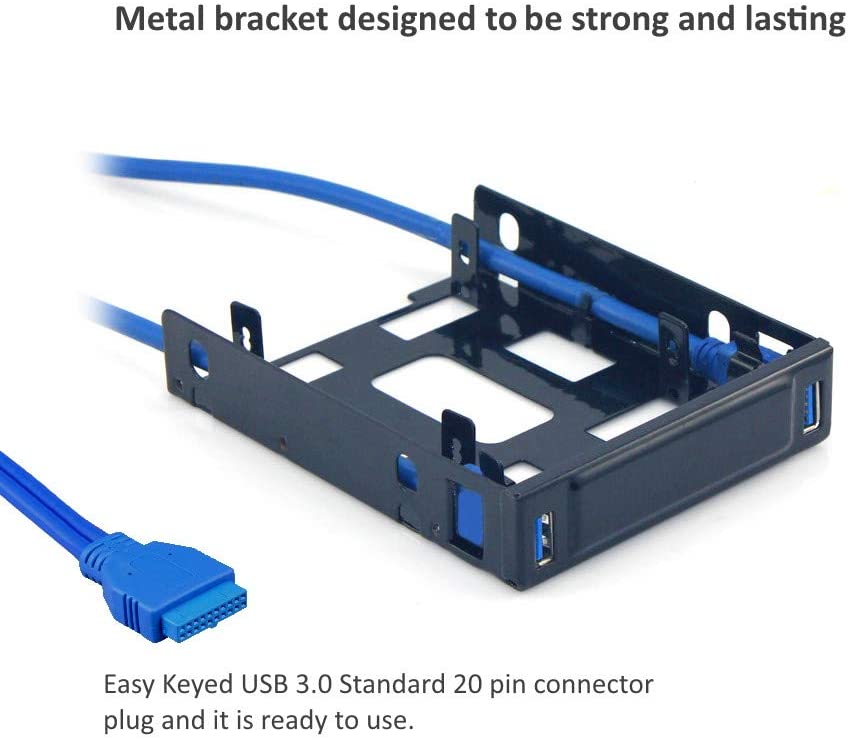 Nexstar USB 3.0 Front Panel for 3.5" Drive Bay with Dual 2.5" SSD/HDD Bracket (HDA-302H)