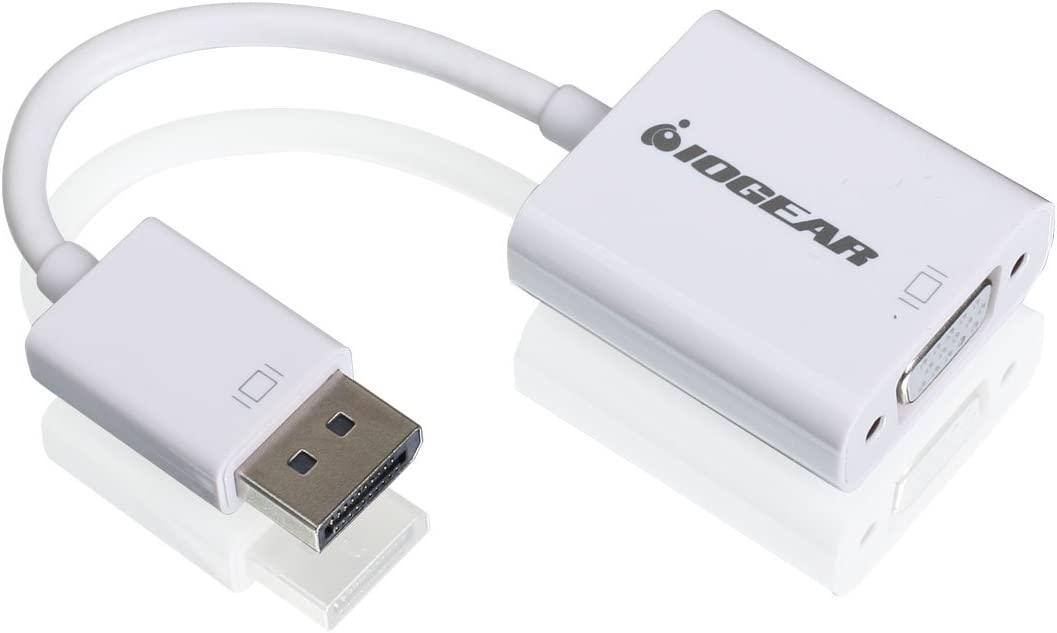 IOGEAR DisplayPort (M) to VGA (F) Adapter - DisplayPort 1.1a for both 1.62 & 2.7 Gbps - Full HD 1080p - GDPVGAW6 DisplayPort to VGA Adapter Cable