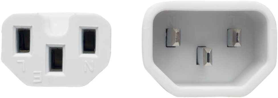 Tripp Lite 3ft Heavy Duty Computer Power Extension Cord 15A, 14 AWG, C14 to C15, White 3'(P018-003-AWH) White 3 ft. Power Cord
