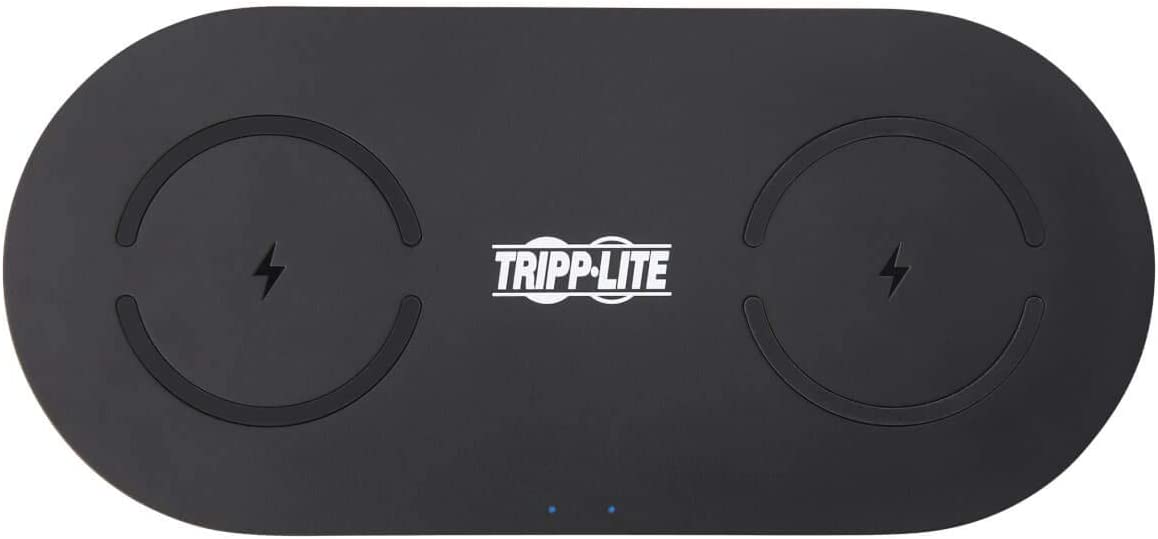 Tripp Lite Dual Wireless Charging Pad Qi-Certified for iPhone Android Black (U280-Q02FL-BK)
