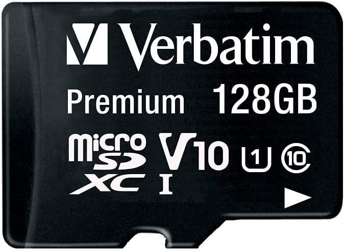 Verbatim 128GB Premium microSDXC Memory Card with Adapter, UHS-I Class 10