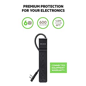 Belkin 6-Outlet Surge Protector with 6-Feet Power Cord