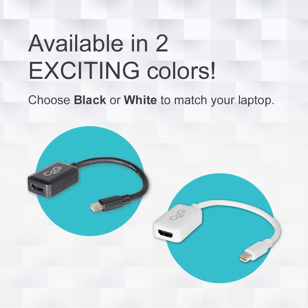 C2g/ cables to go C2G 54313 Mini DisplayPort Male to HDMI Female Adapter Converter, TAA Compliant, Black (8 Inches)