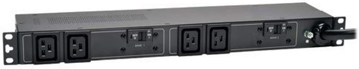 Tripp Lite Basic PDU, 30A, 4 Outlets (C19), 208/240V, L6-30P, 12'. Cord, 1U Rack-Mount Power (PDUH30HV19) Basic (4 C19)