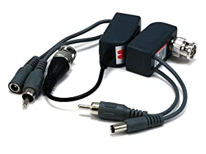 Monoprice 106879 1 Channel Passive CCTV BALUN - Video/Audio/Power Over Cat5 (Black)